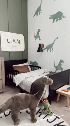 Toddler boy room reveal #boymom #boyroomdecor #toddlerboyroom  #roommakeover #kidsroom #toddlermom #toddlerboymom #boymom #boyroommakeover #dinosaurroom 