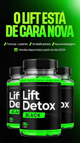 Lift detox tá de cara nova, agora é LIFT DETOX BLACK, LINK NA BIO! #liftdetoxcaps #liftdetox #liftdetoxblack #liftdetoxbrasil #emagrecer #saude #emagrecimento #detox #detoxnatural #vida 