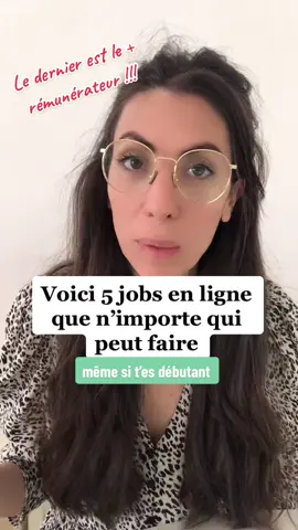 5 jobs en ligne que n’importe qui peut faire , même si t’es débutant Et le dernier est mon préféré est le plus rémunérateur #jobenligne #astuces #revenusupplementaire #remotework #teletravail #travailleralamaison #femmesambitieuses #entrepreneure #jobadomicile