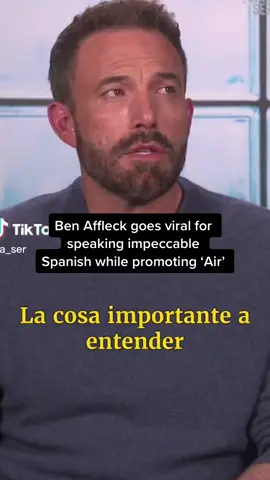 #BenAffleck goes viral for speaking impeccable Spanish while promoting #Air. Full story in our bio. 