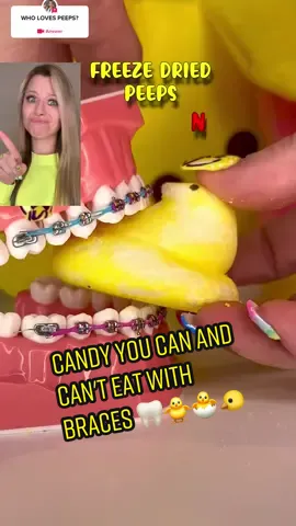 #question from @bracesbybritt CLICK + IF YOU'LL EAT IT ALL ANYWAY 🙄🫣🐣🐤 #braces #bracestips #easter #candy #freezedriedcandy 
