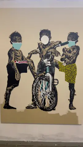 🎨 #OfentseMotsoane 📍 B Artworks Gallery, Joburg #art #artist #acrylicpainting #southafricanart 