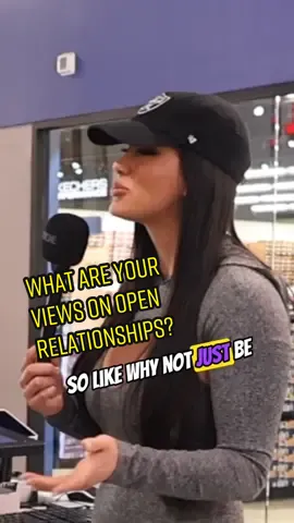What are your views on open relationships?👀 Would you be open to having one? 👩‍❤️‍💋‍👨 @anissagodina  #openrelationships #streetinterviews #questionsforguys #Relationship 
