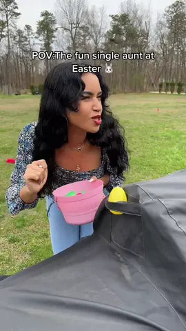 Not the nieces and nephews calling her out 😩 #tia #aunt #easter 