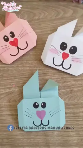 Conejito de papel - Origami #izelitabalderas #manualidades #DIY #origami #conejodepapel #animalesdepapel  ⭐Recuerda seguir el Canal de Youtube para mas ideas Bonitas. https://youtube.com/@IzelitaBalderasManualidades Saluditos 🫶🏼