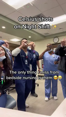 Night shift team>>>>>> I miss them 🥺 #nightshift #nurses #bedsidenurse #bedsidenursing #chargenurse #fyp #foryou #figsscrubs #celsiuslivefit #nightshiftnurse #pizzaparty #hospital #xpertrn  