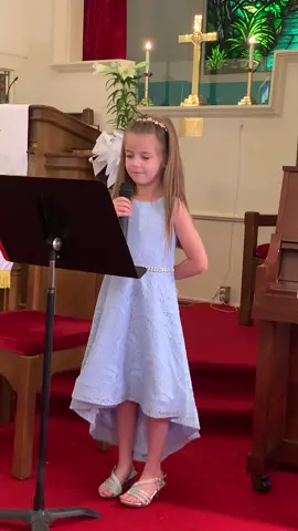 Happy Easter to everyone!! So proud of this sweet girl. She sang “In Christ Alone” again today and did so good. We convinced her to try it higher than last time (last night) and she was sooo nervous. I think she sounded WONDERFUL!! She also has a youtube channel with some of her own videos that shows her personality!!                         Here is the link to her youtube channel,         https://youtube.com/@love2sing722.               Please Subscribe. 🥰
