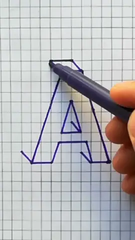Drawing letter A in 3D #3dlettering #3ddrawing #howtodraw3dletter 