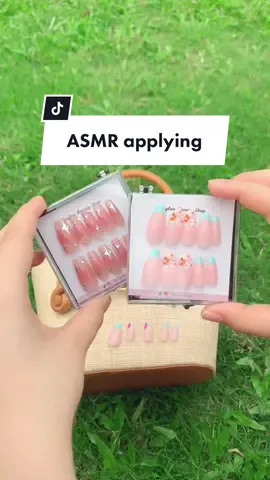 ASMR applying #asmr #asmrsounds #nails #nailhack #gelnails #pressonnails #SmallBusiness #fakenails #fyp #nailsoftiktok #reuseablenails #gelnail #pressonnailbusiness #gelnail 