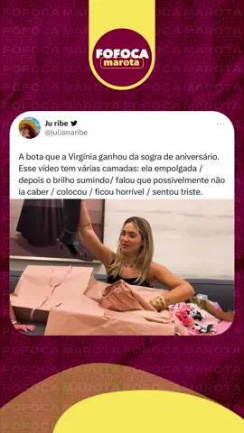🚨A Virginia ganhou uma bota de grife da Miu Miu avaliada em 12 mil reais como presente de aniversário da sogra, Poliana. Chique, né? #fofocamarota #fy #virginia #virginiafonceca #virginiaezefelipe 