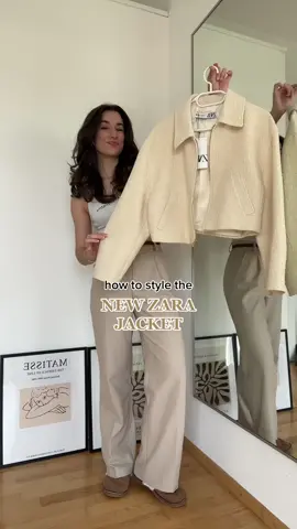 how to style the new zara jacket 🤍 #howtostyle #zara #zarajacket #outfitidea #springfashion #springoutfit #outfitinspo #schooloutfit #fashioninspo 