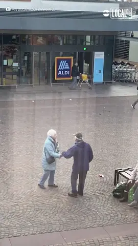 This elderly couple dancing in the street is warming our hearts today ❤️ #elderlylove #seniors #couples #dancing #hearts #warmheart #localish #goodnews