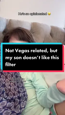 Sometimes my kids want to try all these filters and you never know what their reaction is going to be. He isn’t a fan! #tiktokkidsfun #vegasgirlsnightout