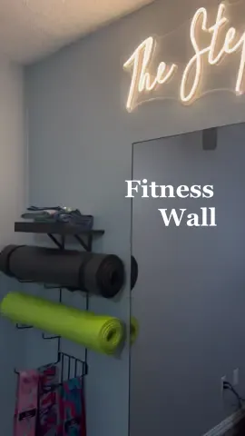 So happy with how it turned out 🧘‍♀️ @amazon @amazoninfluencers #amazonpartner #exerciseroom #fitnesswall #fyp #inspo #homedecor #amazonfinds yoga wall rack inspo at home gym finds spring refresh#springrefresh #springbreak #yogagirl #yoga #yogaroom #fitnessroom easy cute love aesthetic 