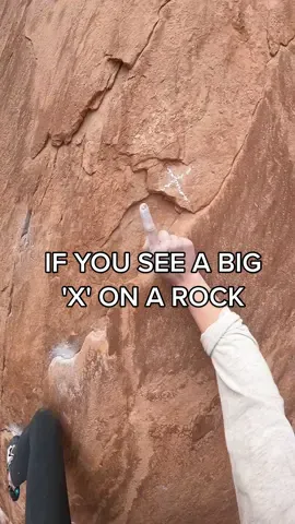 If you see a big chalk “X” it means that hold is loose & might break off - avoid grabbing these bc it can be dangerous for you & your belayer!  #climbtok #sportclimbing #climbingtips #fyp 