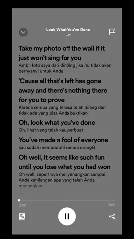Lirik Terjemahan Look What You've Done - Jet #lirikterjemahan #spotifylirycs #jetlookwhatyohavedone #fypシ #xyzbca #fyp #medantiktok #muharizmaharaj #v