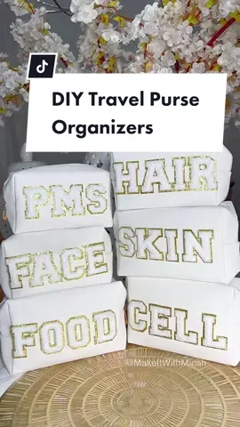 Replying to @un_touched_customs DIY Organizing travel bags 💗 These are great for trips; the gym; or as everyday handy purse organizers.  Questions encouraged 💕  #organizers #DIY #DIYOrganizer #bagorganization #bagorganizer #travelessentials #packwithme #organizedhome #makeuporganizer #purseorganizer #fyp 