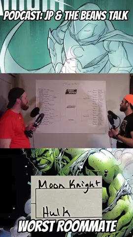 Worst Roommate: Moon Knight or The Hulk For more clips and full episodes, check us out on YouTube and everywhere you find podcasts!  #podcast #comicbooks #comicbookpodcast #marvel #brackets #foryou 