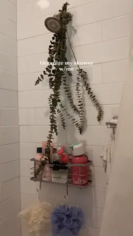 Organize my side of the shower w/me!! #fyp #shower #organize #showerorganization #foryou 