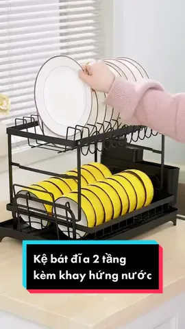 Kệ bát đĩa 2 tầng bằng thép không gỉ kèm khay hứng nước nhỏ xịn decor hiện đại #khayupbatdia #kebatdiathongminh #kebatdia #tudungbatdia #kebat #PEPSIRAVOLUTION #nhabepthongminh 
