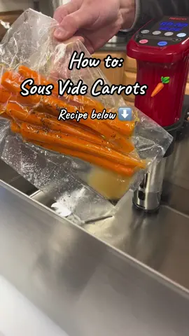 Nothing beats sous-vide cooking your vegetables, especially this delicious glazed carrots recipe. 🥕  Grocery Ingredients:  ▪️1 pound whole medium carrots ▪️2 tbs. unsalted butter ▪️1 tbs. granulated sugar ▪️1 tsp. salt & pepper ▪️1 tbs. chopped parsley (optional) Directions: 1. Add water to your container or large pot. 2. Set the Sous Vide Cooker to the vegetable setting. (185 degrees Fahrenheit) 3. Place carrots, butter, sugar, and 1/2 tsp. salt and pepper in a vacuum sealed bag. 4. Cook carrots in the water bath until fully tender, about 1 hour. 5. Carrots can be stored i the refrigerator for up to 1 week. When ready to eat: 1.Empty entire contents of bag into our NESCO 12 inch electric skillet and cook over high heat, stirring constantly, until liquid has reduced to a shiny glaze. 2. Season to taste with salt and pepper, stir in parsley, and serve! #nesco #sousvide #sousvidecooking #sousvideeverything #sousvidecooker #sousviderecipes #sousvidevegetables #vegetables #healthyrecipes #homestead #sousvidesteak #sousvidetok #carrotrecipes #carrots #carrotrecipe #homesteading #homesteaders 