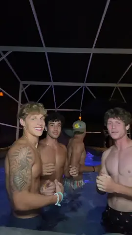 4 dudes in a pool @jaxmccarthyy @swaggyboywes @jordanredmond.com 