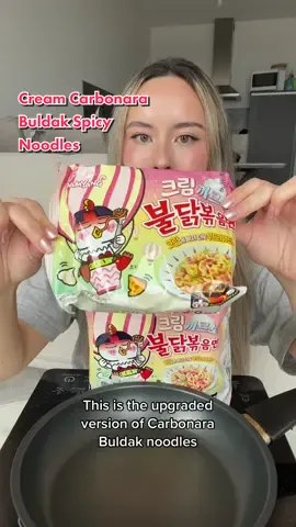 Let’s try Cream Carbonara Buldak Noodles 💗 #buldak #samyang #spicynoodles #creamy #flavour #mukbang #korean #food #noodles 