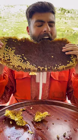 Eating Honey Barbarian Style 🍯 #jarhoney #honey #honeycomb #wildhoney #fyp #foryou #foryoupage #viral #explore