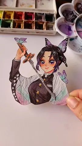 Respuesta a @_isaxbx Shinobu paperdoll🦋 me la pidieron mucho y finalmente la pude hacer :3 espero les guste!💕 . . . #papercraft #acuarelas #artetiktok #shinobu #kimetsunoyaiba #animeart #artistasdetiktok #dibujos #fanart 