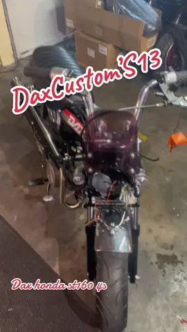 DaxCustom’S13 -//- pt test sur route de la bombe plus qu’à poffine les réglage carbu et soupape et on sera au top pour le St160cc 4s. #dax #daxhonda #daxcustom #daxst #dax160 