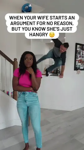 I know when my baby is just hangry 😌🫡 who else out there gets hangry? Let us know, don't be shy lol #couplestiktok #fyp #fy #react #reaction #dontdothat #husband #wife 