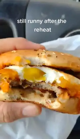 My husband likes his egg yolk runny when I make his breakfast sandwiches. These get made the night before and reheated in the microwave. Delicious! #foodporn #breakfast #breakfastsandwich #egg #eggs #eggyolk #sausageeggandcheese #breakfastideas 