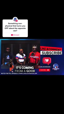 #question from @jawjackinshow  🤔 Let’s talk! What's something non-physical that turns you off about the opposite sex? 🎙️Every week we ask for topics as our podcast is geared towards engagement of our supporters! We seriously want to hear from you! We are listening! This topic was brought to you by our V.I.P Supporter 🏆 “It's not just physical attraction that counts in the dating world!” What are your thoughts 💭  🎥Watch the full episode on YouTube! https://youtu.be/ddia5_xkMGs 🔥 Drop any comments regarding our topics you’d want to hear about or discuss in the DM tonight👇🏾👇🏾👇🏾  🤳🏽 Follow us to promote your business, services and products!  🎙️Wanna be a live guest on our show!  📧Hit us up for more details! 👩🏽‍💻Tag a business, product or event that can benefit from some Promo!  $20💥Promos happening now! For a limited time only, will be promoting as many businesses as possible for $20  💻Just go click the link in our bio to get your promo signed up today, while spots are still available!  🔥🔥🔥  #jawjackinshow #intimacy #Relationship #Love #relationshipgoals #relationships #quotes #relationshipquotes #podcast #couplegoals #couples #inspiration #instagood #life #music #crush #celebrity #love #instagram #fyp #explorepage #sidechick #LoveIsLove #soulmate #youtuber #catfishing #relationshipadvice #relationshipexpert #cheaters #hottopics #money