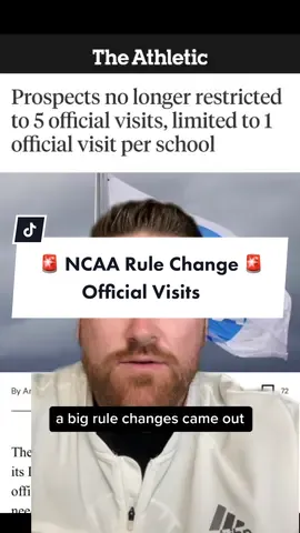 The NCAA official visit rules have changed. This is big news if you are a student-athlete.  You can now take an unlimited amount of official visits.  You can take a 2nd visit to the same school if there’s a coaching change.  Colleges are still only allowed 56 total official visits.  This rule change is big for student-athletes.  #greenscreen #ncaa #football #CollegeFootball #hsfootball #NFL #txhsfb #recruiting #recruitingnews 