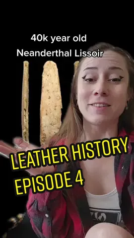 #greenscreen 40,000 year old leather Burnishing tool was used by Neanderthals #leatherworking #prehistory 
