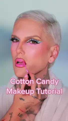 Pastel cotton candy #makeuptutorial 🍭 feat. @lipsticknick 💜 #liquidblush #jeffreestar #makeuptransformation 