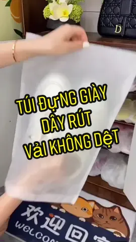 Túi Đựng Giày Trắng Dây Rút Vải Không Dệt #tuidunggiaydayrut #tuidunggiaydulich #tuidunggiaytrang #sweetladymart 