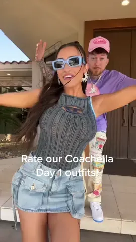 Coachella outfits day 1! Rate our fits 😜 1-10 #coachella2023 #coachellaoutfits #coachelladay1 