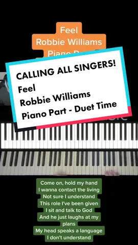 Feel - Robbie Williams - Piano Part - Duet with me! #feelrobbiewilliams #robbiewilliams #piano #pianist #duet #singwithme #pianotok @Robbie Williams 