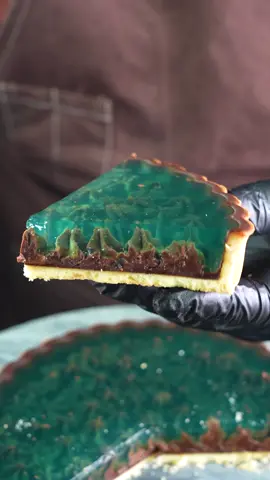 Emerald marine Chocolate mint tart エメラルドマリンチョコミントタルト #chocolate #asmr #tiktokfood #tart #emerald