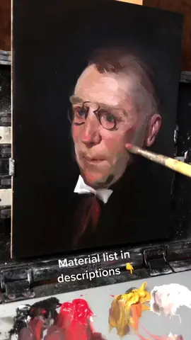 2h oil painting study after John Singer Sargent.  Paints: Ivory Black, Cad Red, Yellow Ochre and Titanium White Brushes: Filbert Brushes No. 10, 6 and round No. 6 and 2. Medium: Linseed oil and Gamsol. Surface: Gessoed wood panel.  #oilpainting #pintura #portraitpainting #johnsingersargent 