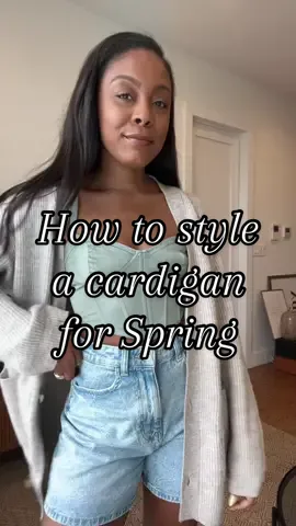 How to style a cardigan for spring! #grwm #springoutfits #springhmoutfit #nycstyle #springstyle2023 #zaraoutfits 