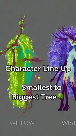 🌱 From the smallest tree to the bigges tree! (Full Dryads Line Up)  🌳 . Here's a character line up of my dryad designs based on real life trees. I wanted their designs to take after the heights of the trees they are inspired by. I may change some designs in the future to better resemble that like the Oak one! . ✨Prints available on the link on my profile!✨ . Drawn with @wacom MobileStudio Pro 13 and CINTIQ 22 HD with @adobe Photoshop CC.  . #fy #fyp #foryou #foryoupage #artprocess #characterlineup #digitalillustration #artreels #dailyart  #characterdesign #illustration #drawingbrushes #paintingprocess #painting #howtodraw #characterdesign #spring #fairycore #trees #originalcharacter  #fairy #illustration #visualdevelopment