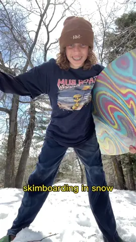 this was so fun part 2 coming soon! #skimboarding #snow #skimtok #snowboarding #fyp 