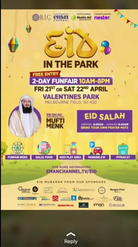 Eid prayer led by Mufti Menk in shaa Allah 21st or 22nd April 2023,  What a great experience it was last year to be led in prayer by Mufti Menk, 35.000 peope attended last year, SubhanAllah! Wonder how many will turn up this time 😊 #emanchannel #muftimenk #scholar #speaker #eid #prayer #led #2023  #april 