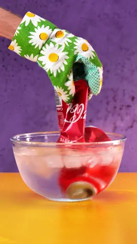 The sudden temperature difference crumples the soda can like.. well, a soda can!