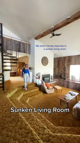 I am bruised. Apparently sunken living rooms became less popular over the years because they were a tripping hazard, BUT that would  NOT stop me. I am absolutely obsessed with this home we had the chance to tour recently. So obsessed I wanted to buy it for ourselves to live in and renew it 🥲 my heart hurts a bit because I’m not sure it’s going to happen. Home is on the market for $799,900 in PEC, listed with Aleks Ninkovic, The County Guys Real Estate Group (Keller Williams Energy Real Estate, Brokerage) #housetour #sunkenlivingroom #mcmhome #timecapsulehouse #70shome #70sdecor  #70saesthetic 