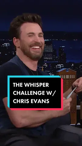 #ChrisEvans and Jimmy try to read each other’s lips in The Whisper Challenge! #FallonTonight 