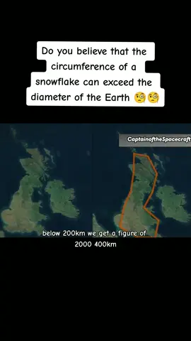 Do you believe that the circumference of a snowflake can exceed the diameter of the Earth 🧐🧐#learnwithtiktok #foryou #science #knowledge #universe 