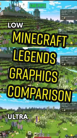 Minecraft Legends! Graphics Comparison. RX6600 1080P #minecraftlegends #graphicscomparison #Minecraft #pc #pctok #benchmark #pcbenchmark 